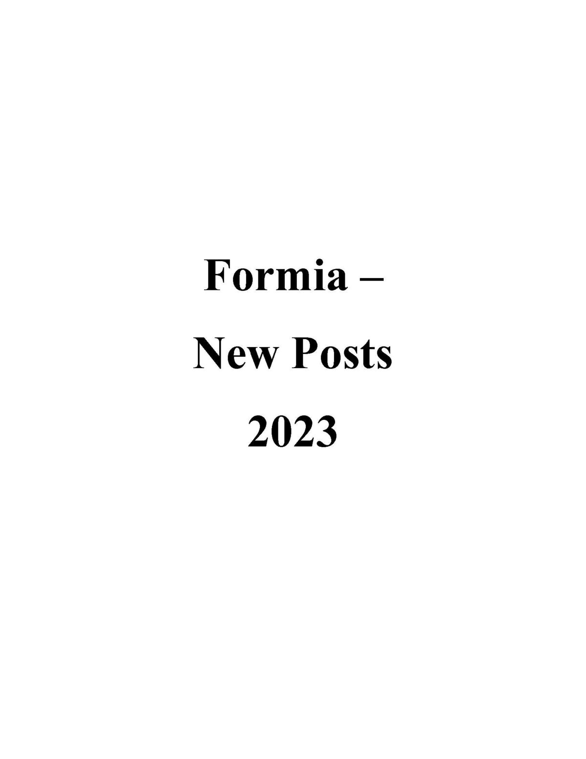 Formia 2023