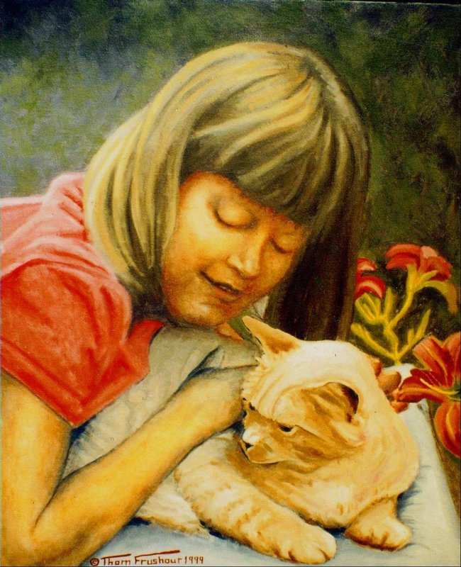 99-9-30, Cat And Girl, SOLD.jpg